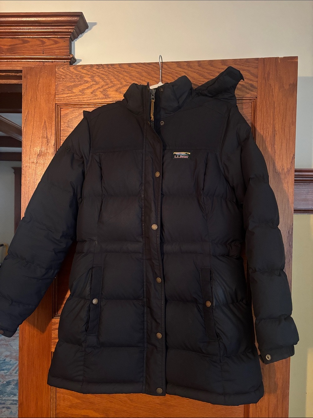 L.L. Bean Women's Black Quilted Down Puffer Coat